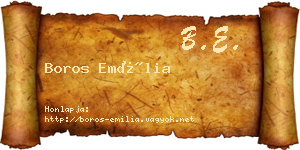 Boros Emília névjegykártya