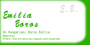 emilia boros business card