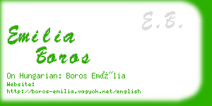 emilia boros business card